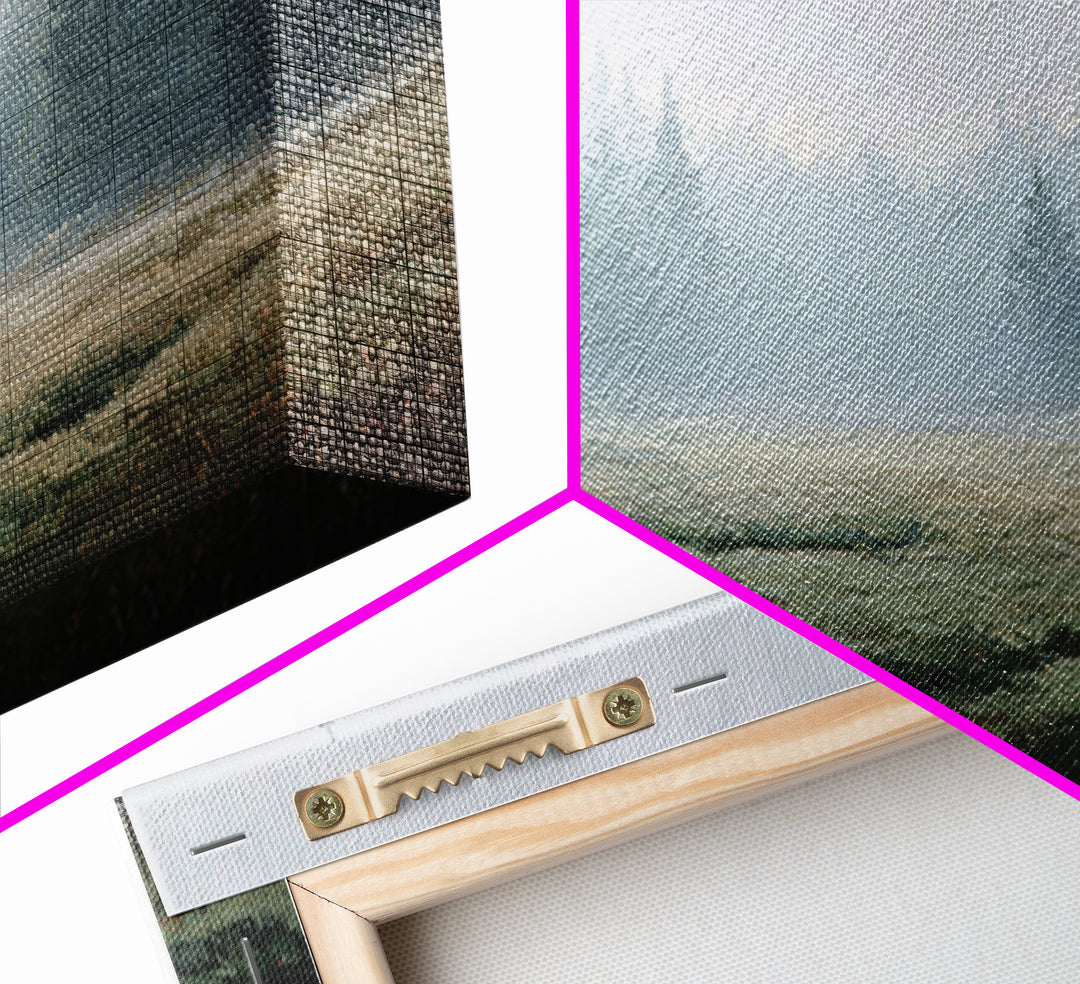 Calm Misty Forest Panorama Canvas Print, Master Bedroom, Above Bed Wall Decor, Bedroom Decor, Oil Painting, Sanctuary, MAS-3x2-32