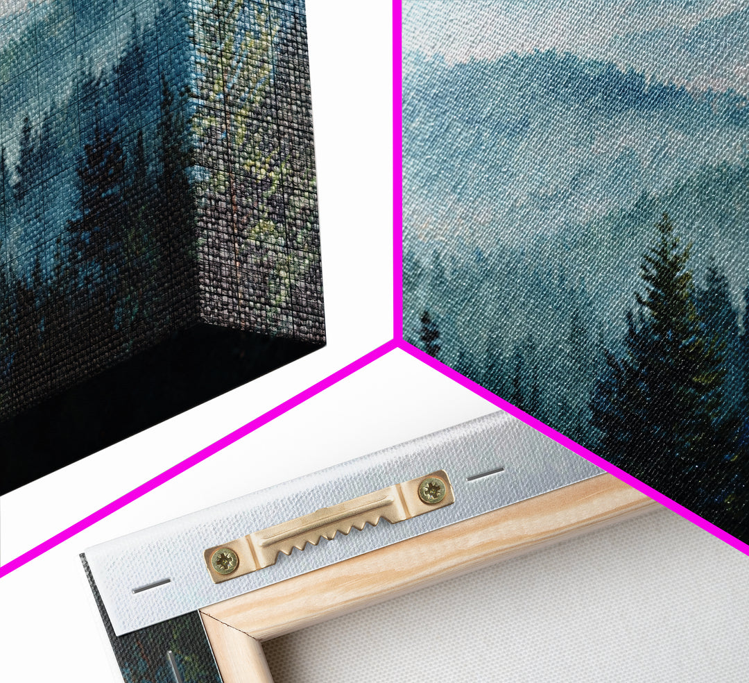 Calm Misty Forest Panorama Canvas Print, Master Bedroom, Room Decor, Bedroom Decor, Sanctuary, Wall Decal, Printable Art, MAS-3x2-56