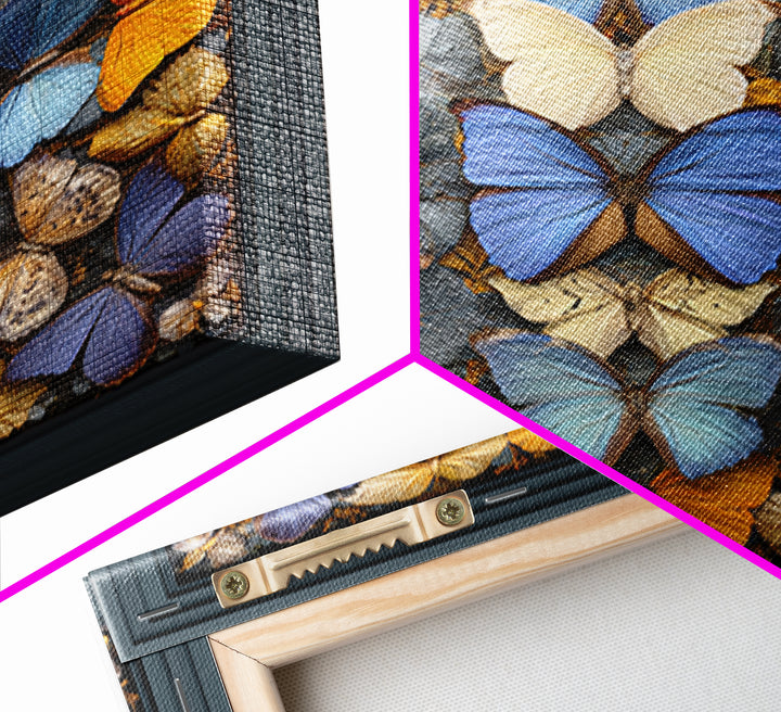 Framed Butterfly Collection Canvas Print, Maximalist Art, Art Nouveau, Living Room Decor, Maximal, Living Room Wall Art, MAX-1x1-23