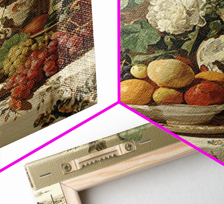 Rococo Fruit Feast Framed Canvas Print, Maximalist Art, Neutral Decor, Living Room Decor, Fine Art, Maximal, Home Decor, MAX-1x1-63