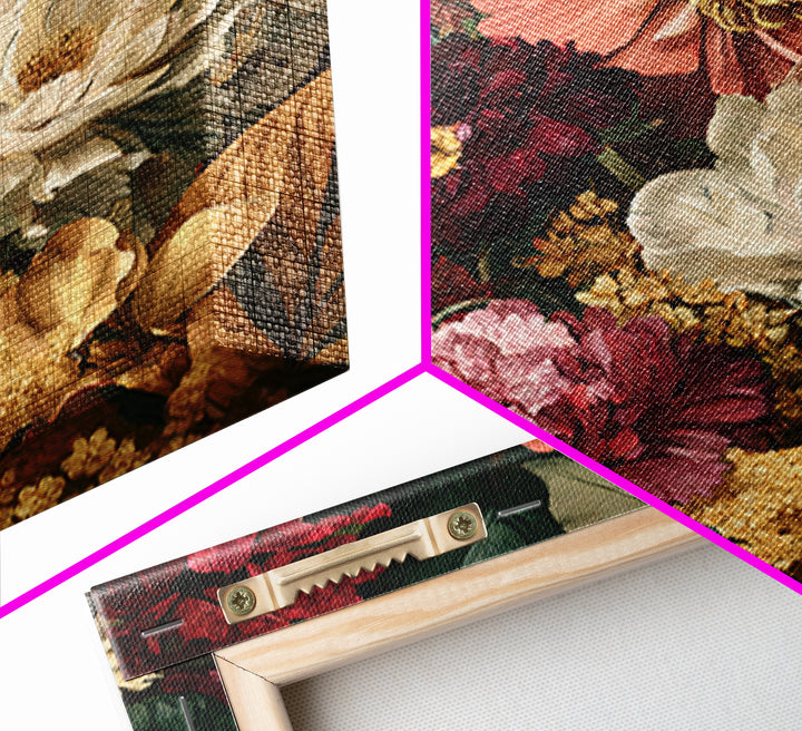 Crowded Botanical Tapestry Framed Canvas Print, Maximalist Art, Digital Print, Living Room Decor, Oil Painting, Maximal, MAX-1x1-7