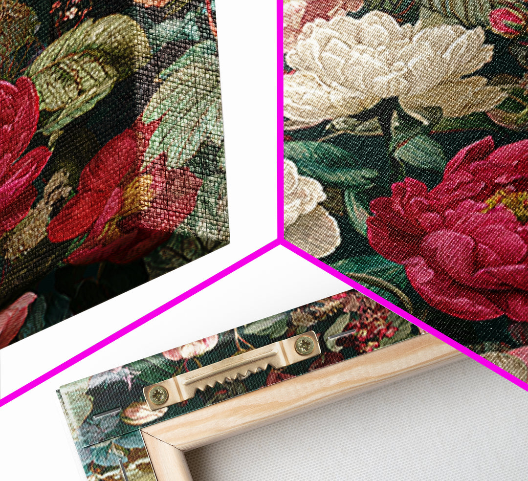 Crowded Botanical Tapestry Framed Canvas Print, Maximalist Art, Boho Decor, Living Room Decor, Fine Art, Maximal, Art Print, MAX-1x1-79
