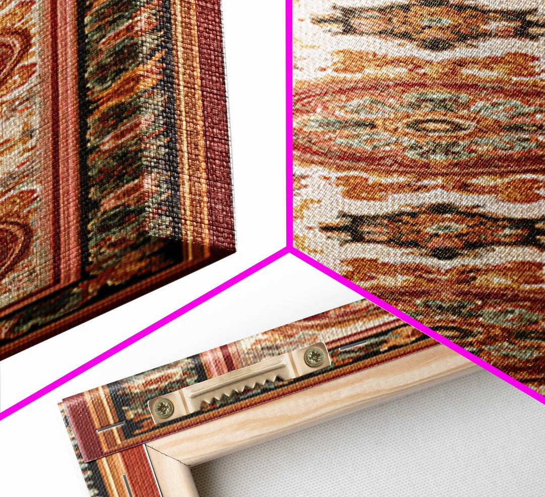 Bohemian Textile Pattern Canvas Print, Maximalist Art, Art Print, Living Room Decor, Fine Art, Maximal, Boho Wall Art, MAX-1x3-32