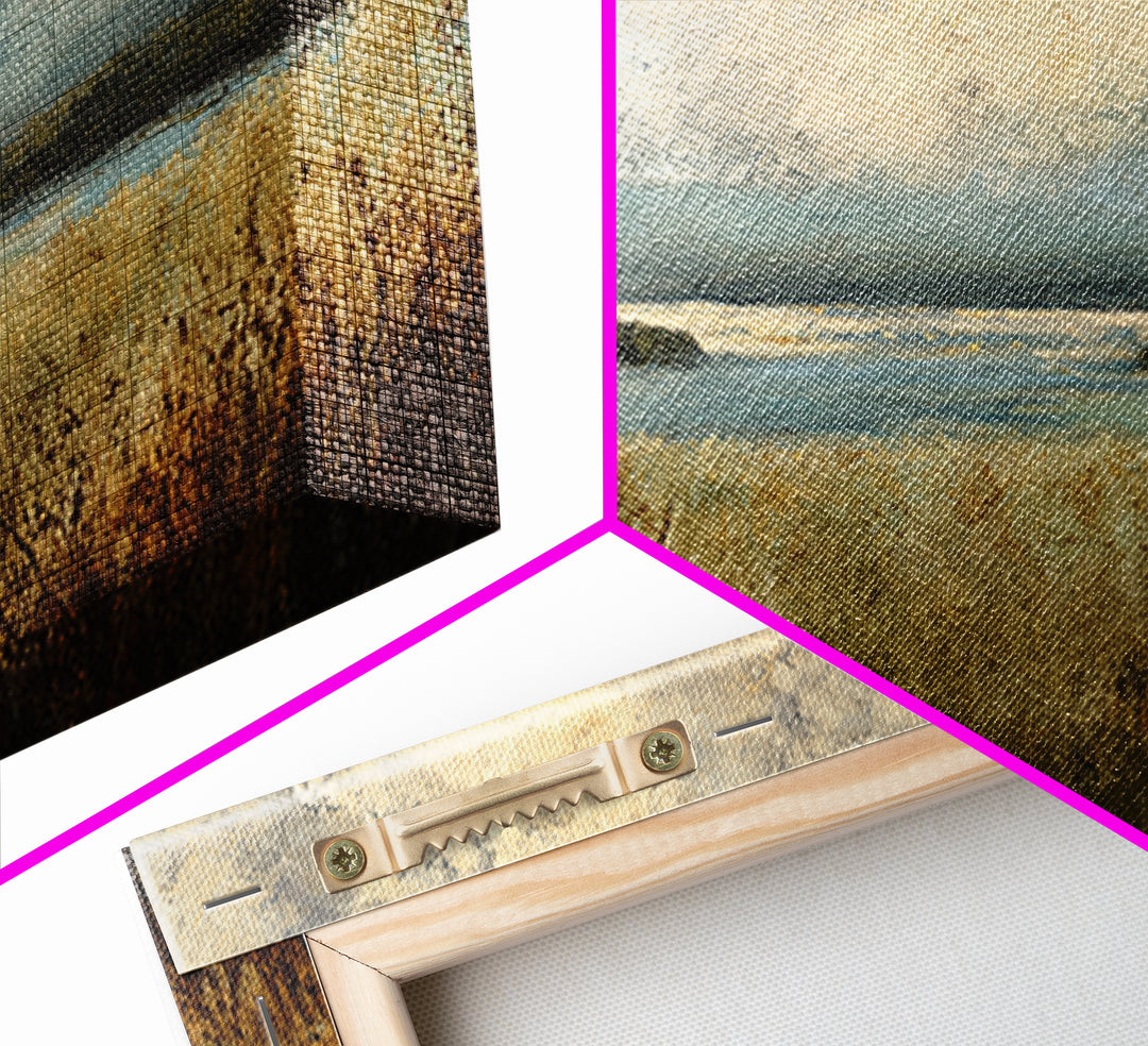Eclectic Checkerboard Landscape Framed Canvas Print, Maximalist Art, Living Room Decor, Oil Painting, Maximal, MAX-2x1-1