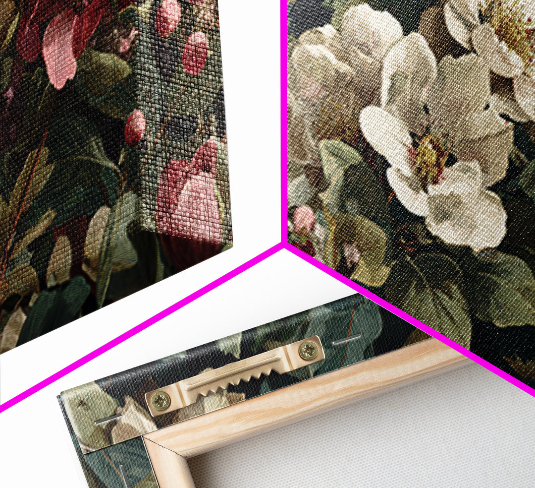 Crowded Botanical Tapestry Framed Canvas Print, Maximalist Art, Abstract Wall Art, Living Room Decor, Fine Art, Maximal, MAX-2x1-51
