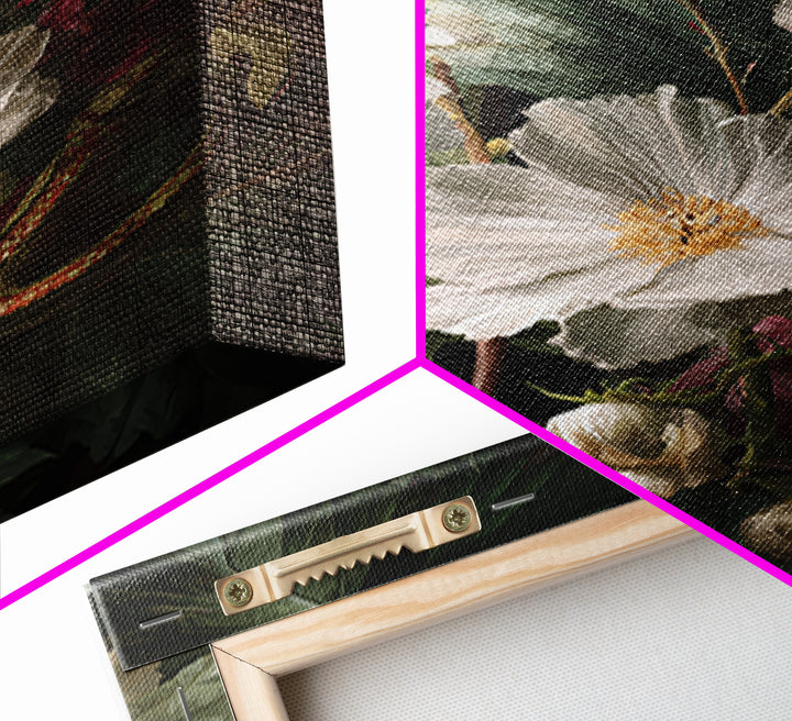 Highly Patterned Snake and Flower Composition Canvas Print, Maximalist Art, Living Room Decor, Oil Painting, Maximal, MAX-2x3-45