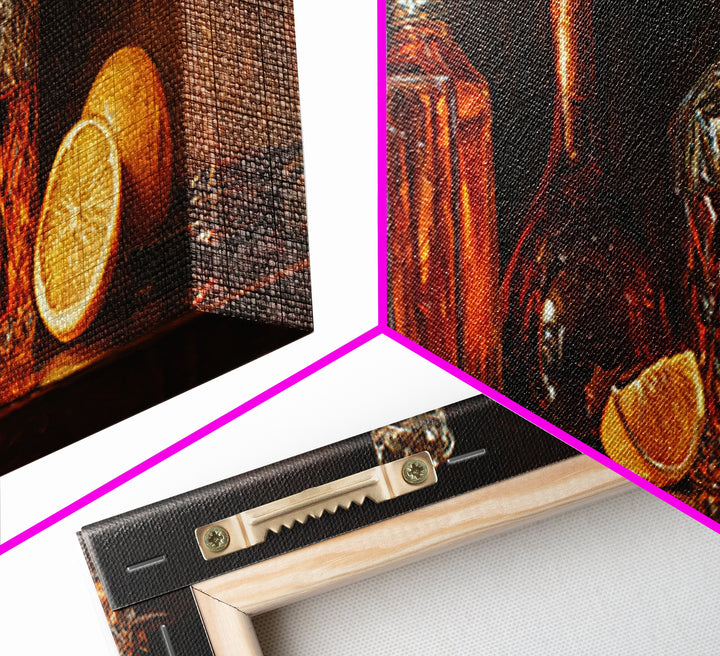 Retro Maximalist Cocktail Still Life Canvas Print, Maximalist Art, Abstract Art, Living Room Decor, Maximal, Retro Wall Art, MAX-3x1-34