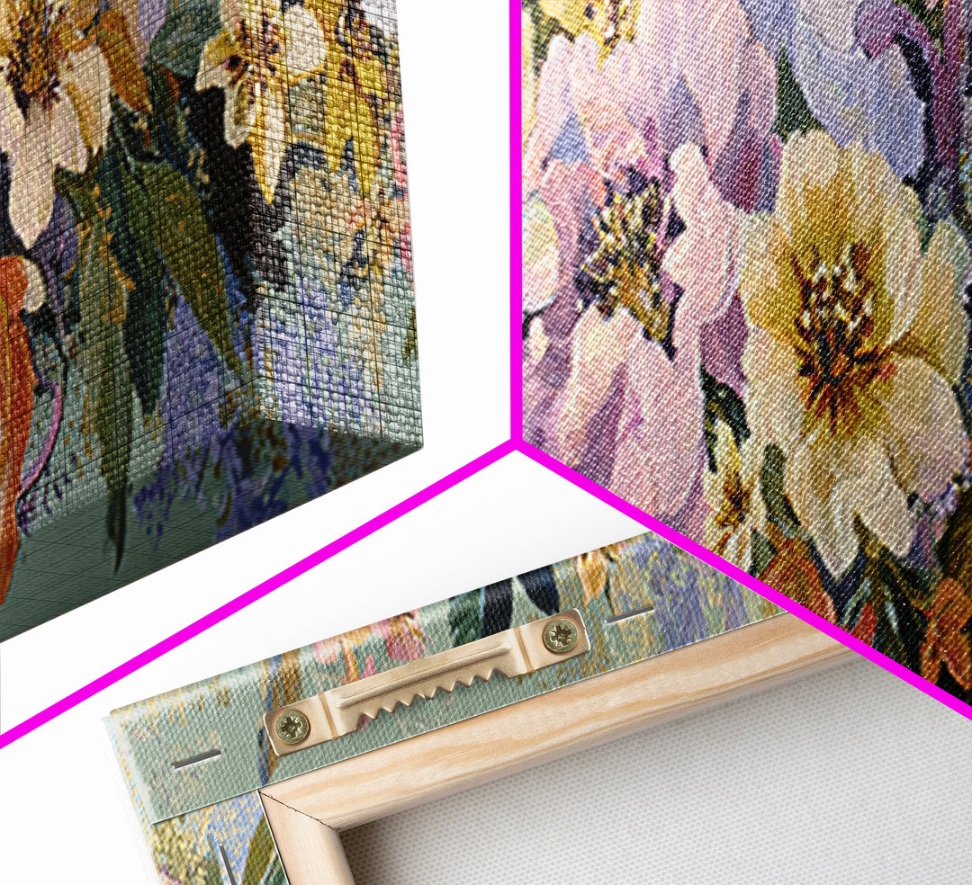 Highly Patterned Snake and Flower Composition Canvas Print, Maximalist Art, Abstract Wall Art, Living Room Decor, Maximal, MAX-3x1-5