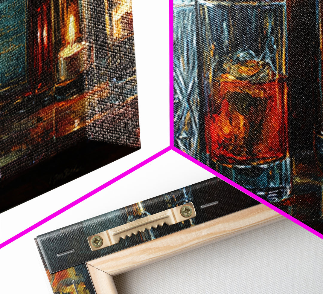 Retro Maximalist Cocktail Still Life Framed Canvas Print, Maximalist Art, Boho Wall Art, Living Room Decor, Fine Art, Maximal, MAX-3x1-82