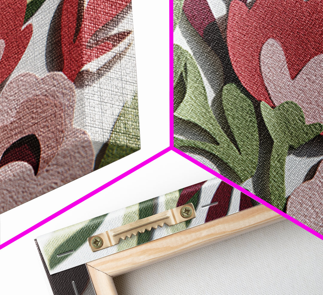 Matisse Inspired Cutouts with Vivid Floral Motifs Canvas Print, Maximalist Art, Digital Print, Living Room Decor, Maximal, MAX-3x2-14