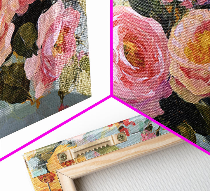 Baroque Roses Mixed Canvas Print, Maximalist Art, Living Room Wall Art, Living Room Decor, Abstract Art, Maximal, Boho Decor, MAX-3x2-34