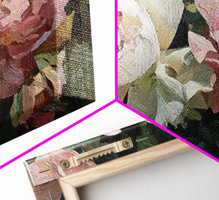 Baroque Roses Mixed Framed Canvas Print, Maximalist Art, Leopard Print, Living Room Decor, Abstract Art, Maximal, MAX-3x2-82