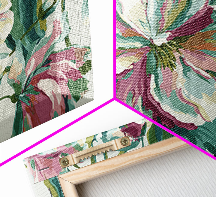 Matisse Inspired Cutouts with Vivid Floral Motifs Canvas Print, Maximalist Art, Retro Wall Art, Living Room Decor, Maximal, MAX-3x2-86