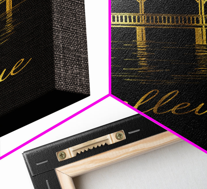 Bellevue Travel Poster, Framed Canvas Print, Dark Minimalist Wall Art, Bellevue City Art, Home Office Decor, Travel Poster Set
