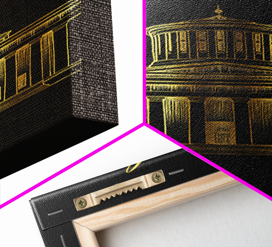 Columbus Travel Poster, Canvas Print, Minimalist Gold Line Art, Columbus Wall Art, Travel Poster Set, Wanderlust Decor, Travel Wall Decor