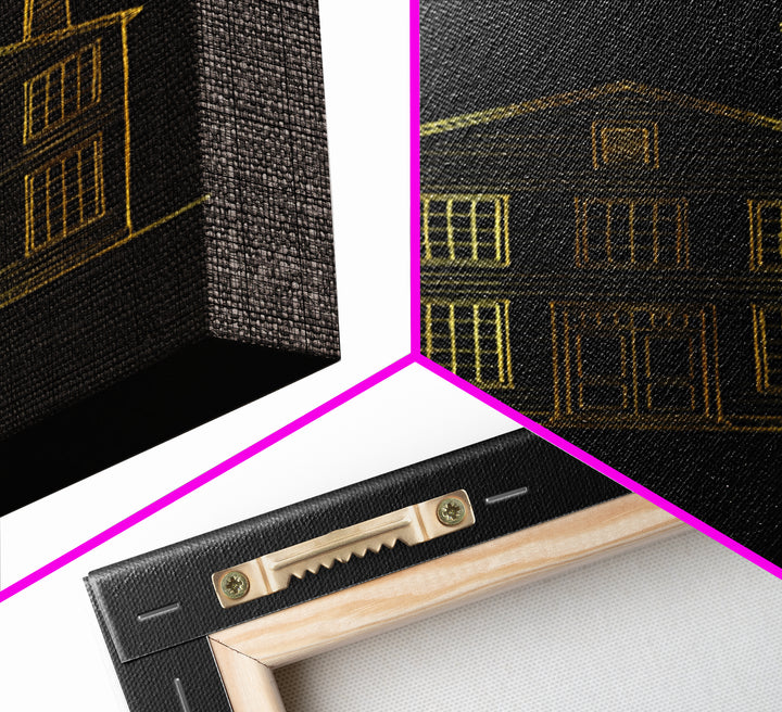 Edison New Jersey Travel Poster, Canvas Print, Black Gold Minimalist Art, Edison Poster Print, Vintage City Poster, Vintage Travel Art