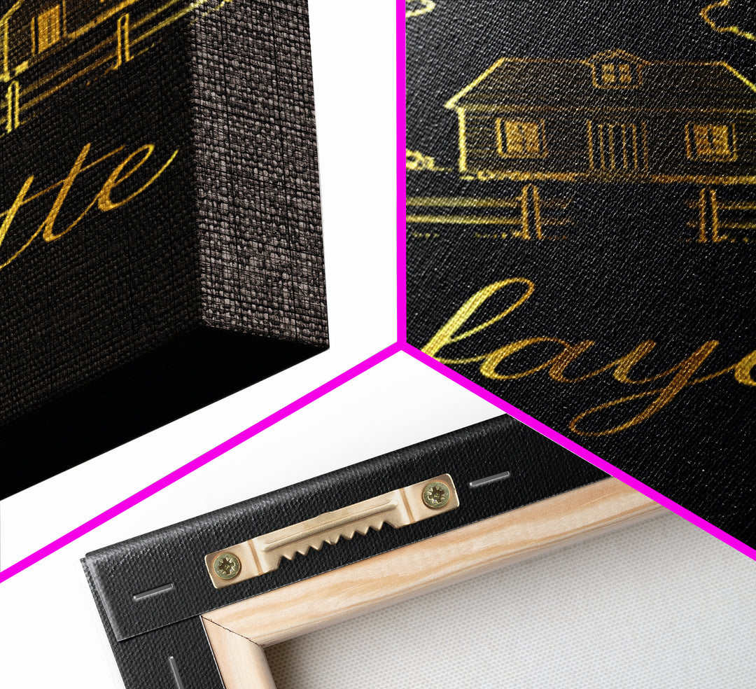 Lafayette Louisiana Travel Poster, Canvas Print, Dark Minimalist Wall Art, Lafayette Poster Print, Home Office Decor, Retro Travel Print