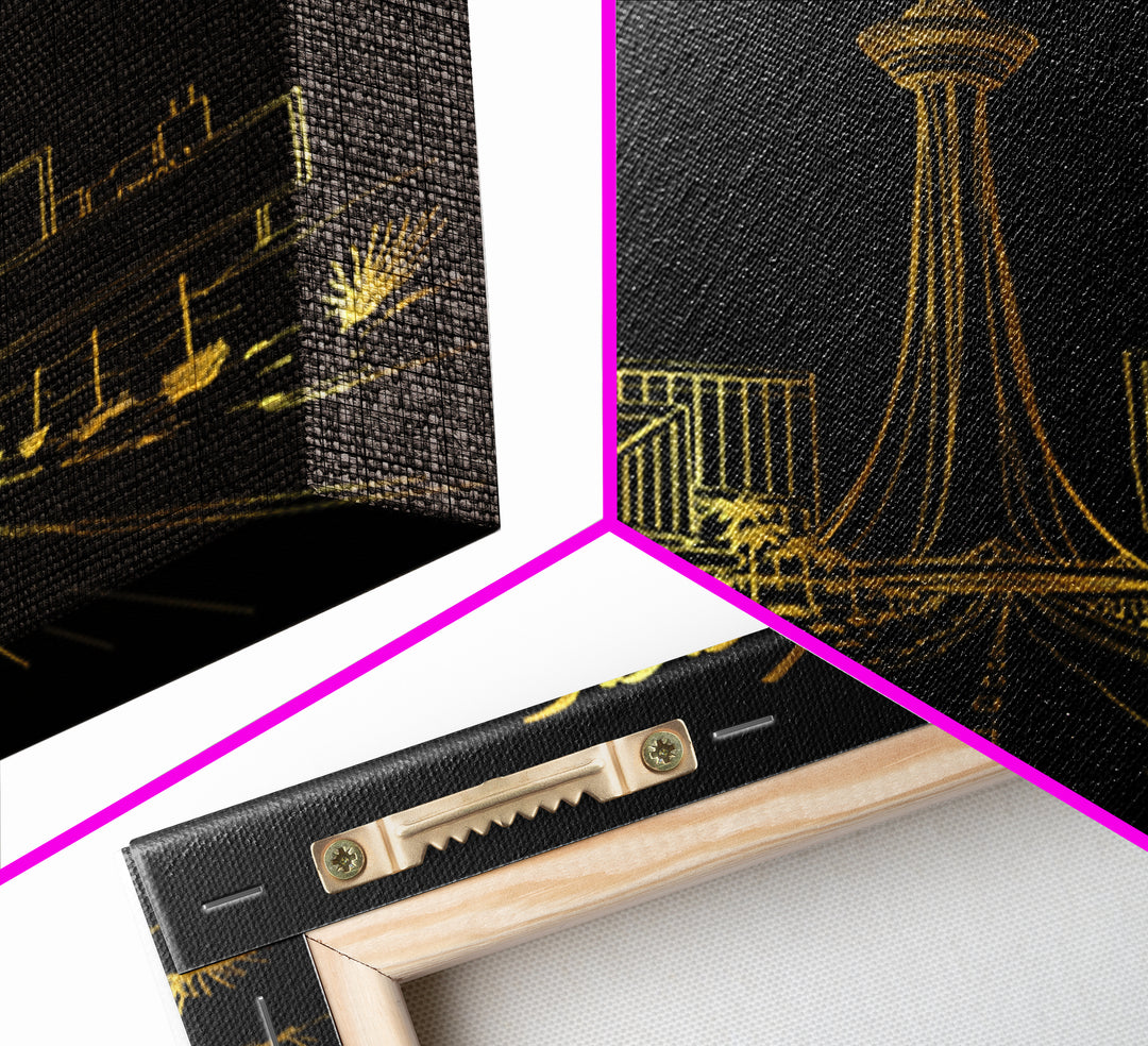 Las Vegas Nevada Travel Poster, Canvas Print, Minimalist Gold Line Art, Las Vegas Wall Art, Art Print, Wanderlust Decor, Travel Poster Set