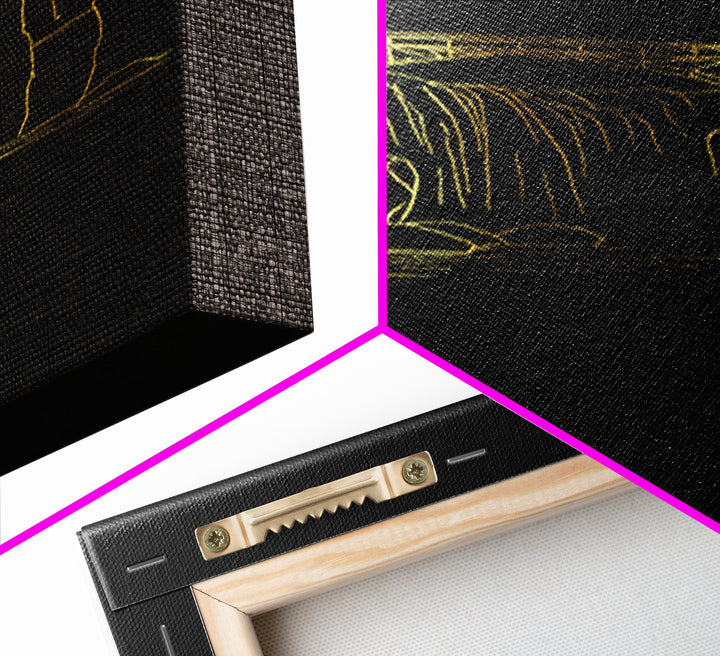 Paterson Travel Poster, Canvas Print, Gold Outline Poster Art, Paterson Wall Art, Vintage Travel Art, Travel Art Print, City Illustration