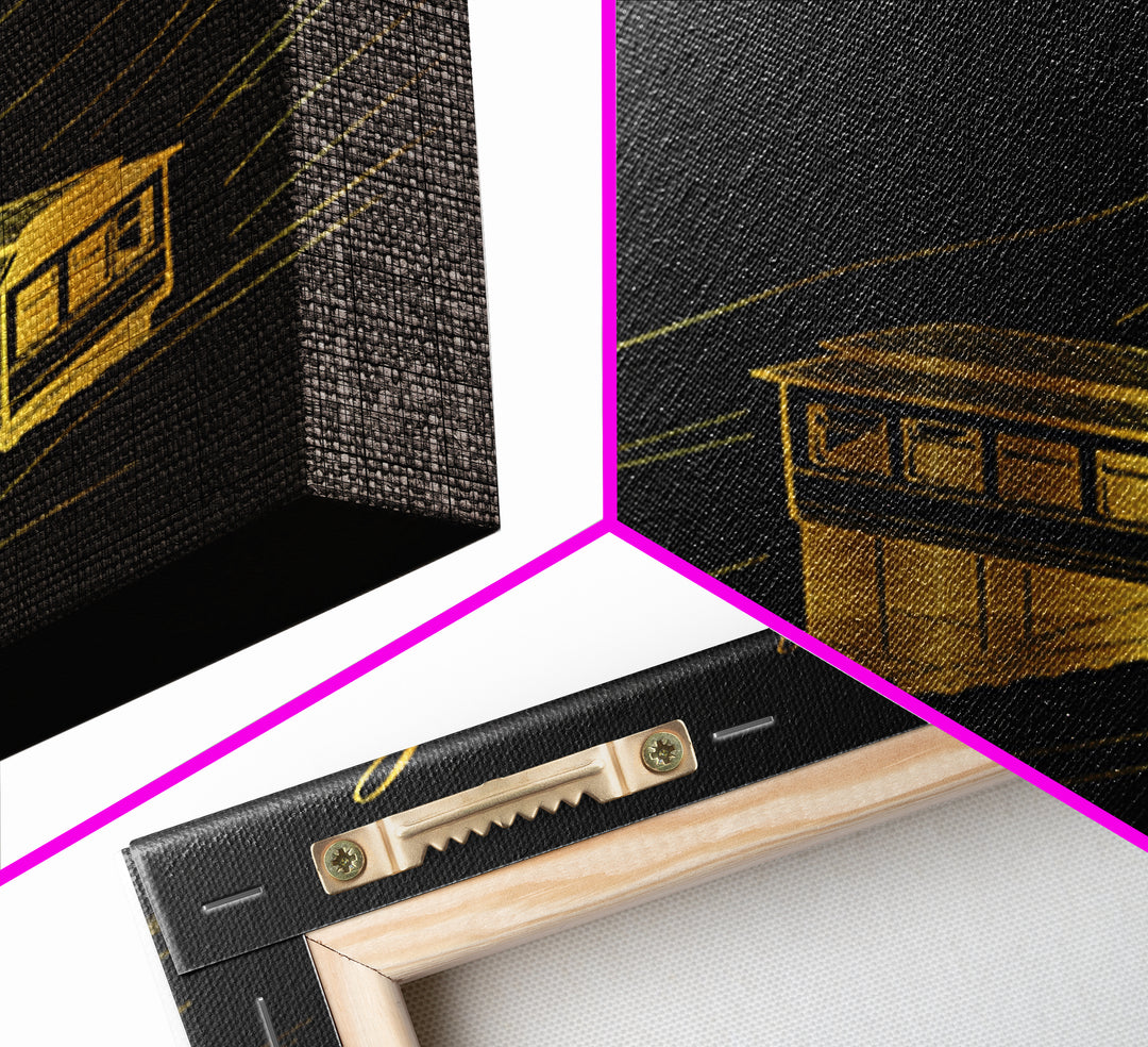 Pittsburgh Pennsylvania Travel Poster, Canvas Print, Black Gold Minimalist Art, Pittsburgh Travel Art, Wanderlust Decor, Travel Poster Set