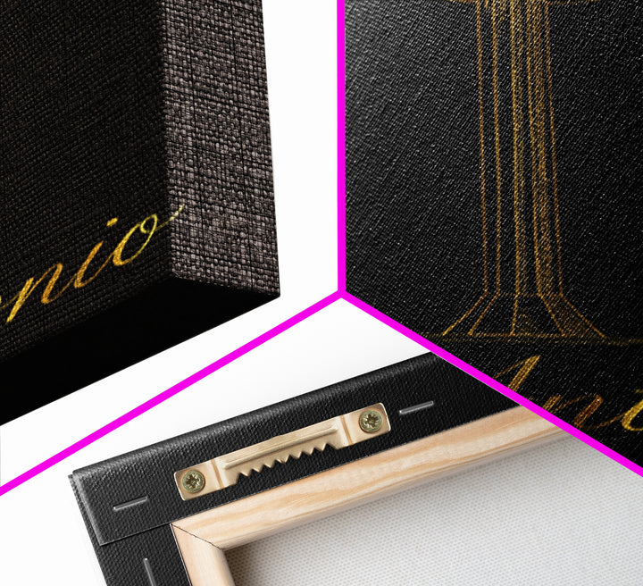 San Antonio Travel Poster, Framed Canvas Print, Black Gold Minimalist Art, San Antonio Wall Art, Eclectic Wall Decor, Travel Poster Set