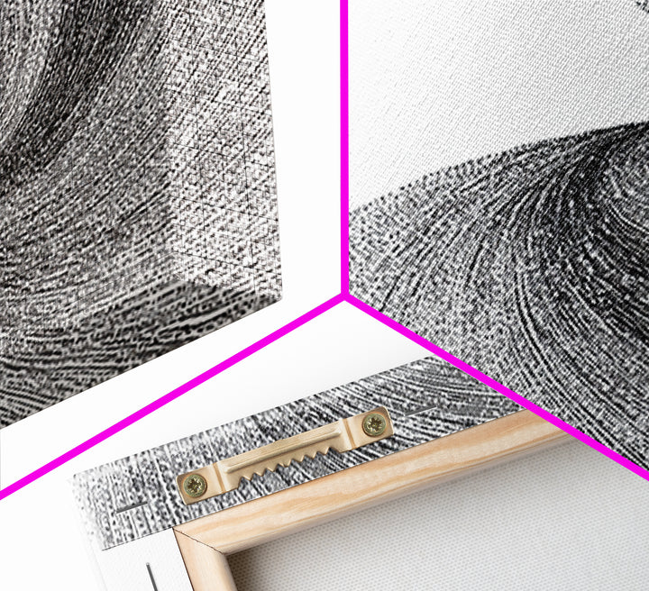 Black White Vortex Line Wall Art, Modern Abstract Art Print, Op Art Decor, Minimalist Geometric Poster For Office And Home