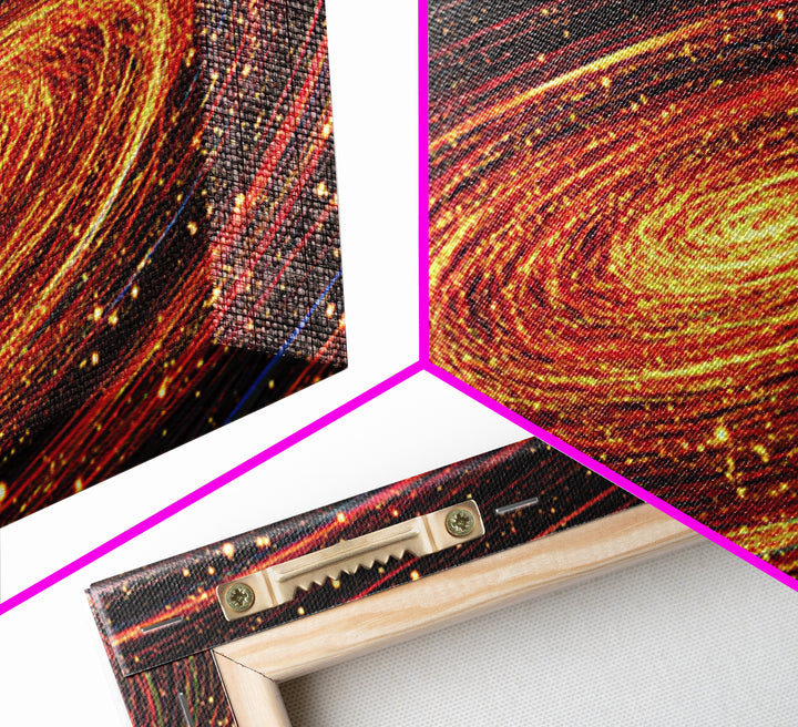 Fiery Spiral Galaxy Canvas Print, Cosmic Space Abstract Wall Decor, Modern Sci Fi Poster, Large Statement Artwork For Living Room