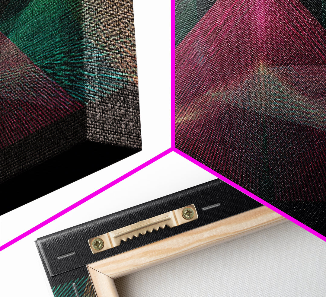 Neon Wireframe Pyramid Wall Art, Sci Fi Abstract Poster, Modern Digital Art Print, Black Retro Decor For Gaming Room Or Studio