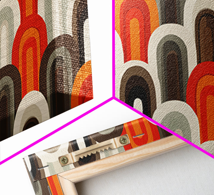 Retro Orange Brown Arch Pattern Wall Art, Midcentury Modern Art Print, 70s Decor, Geometric Wall Decor, MCM Home Decor, Retro Print