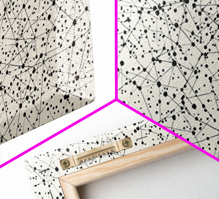 Black And White Constellation Line Network Wall Art, Minimalist Midcentury Modern Art Print, Monochrome Geometric Office Decor