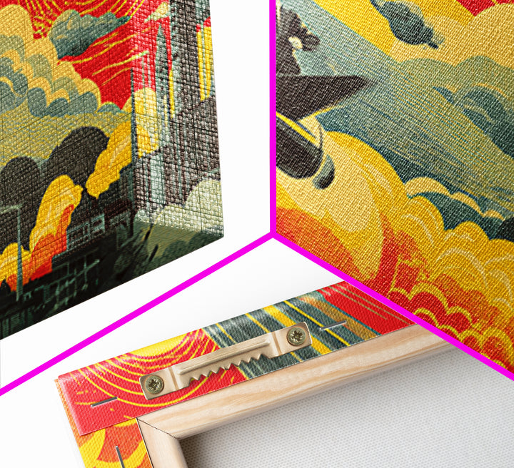 Rocket Commuter Cityscape Wall Art, Retro Futurism Poster, Midcentury Modern Decor, Atomic Space Age Office Print, Gift Idea