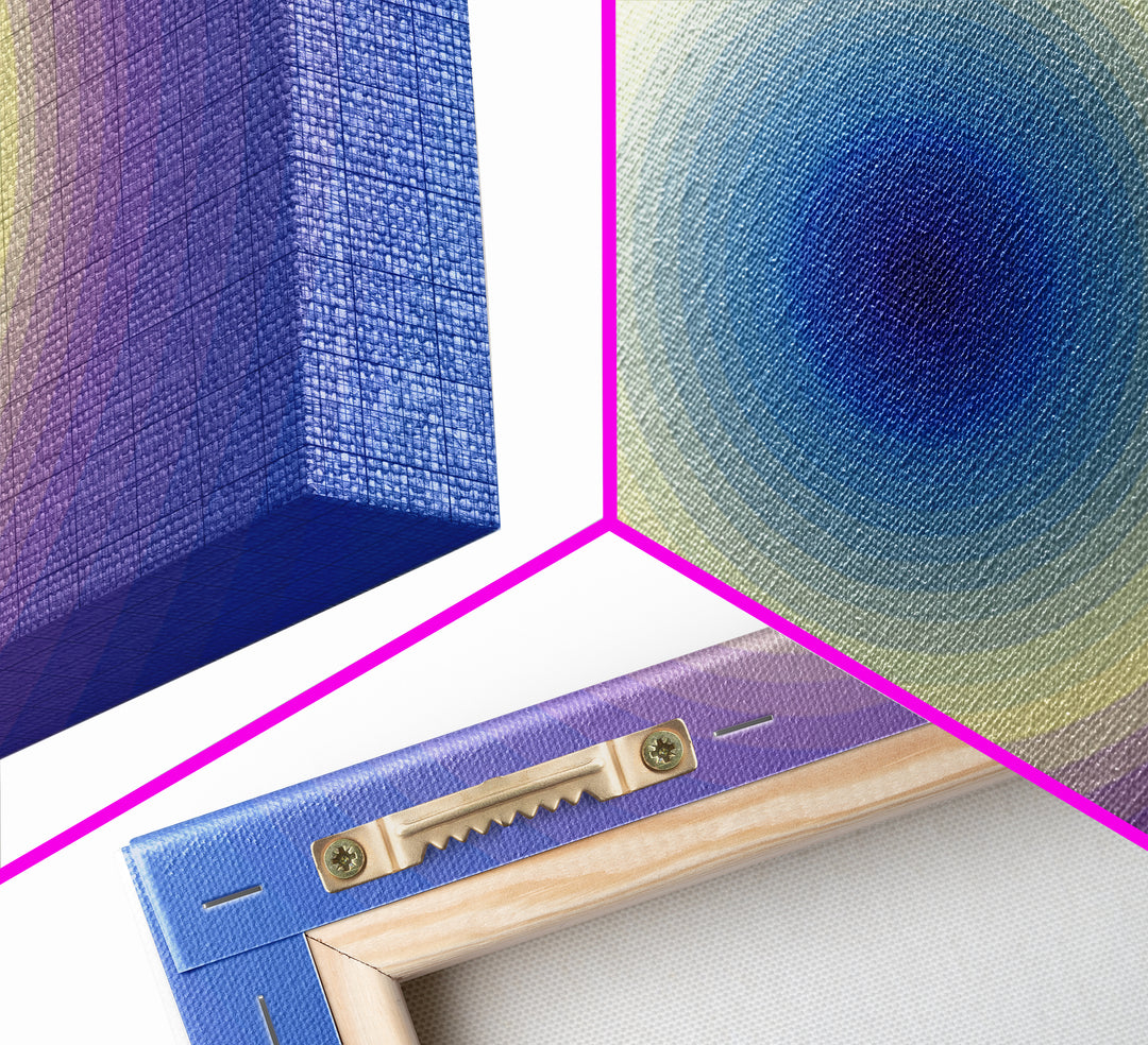 Blue Purple Concentric Circle Wall Art, Modern Abstract Art Print, Soft Geometric Decor, Minimalist Bedroom Poster, Home Decor