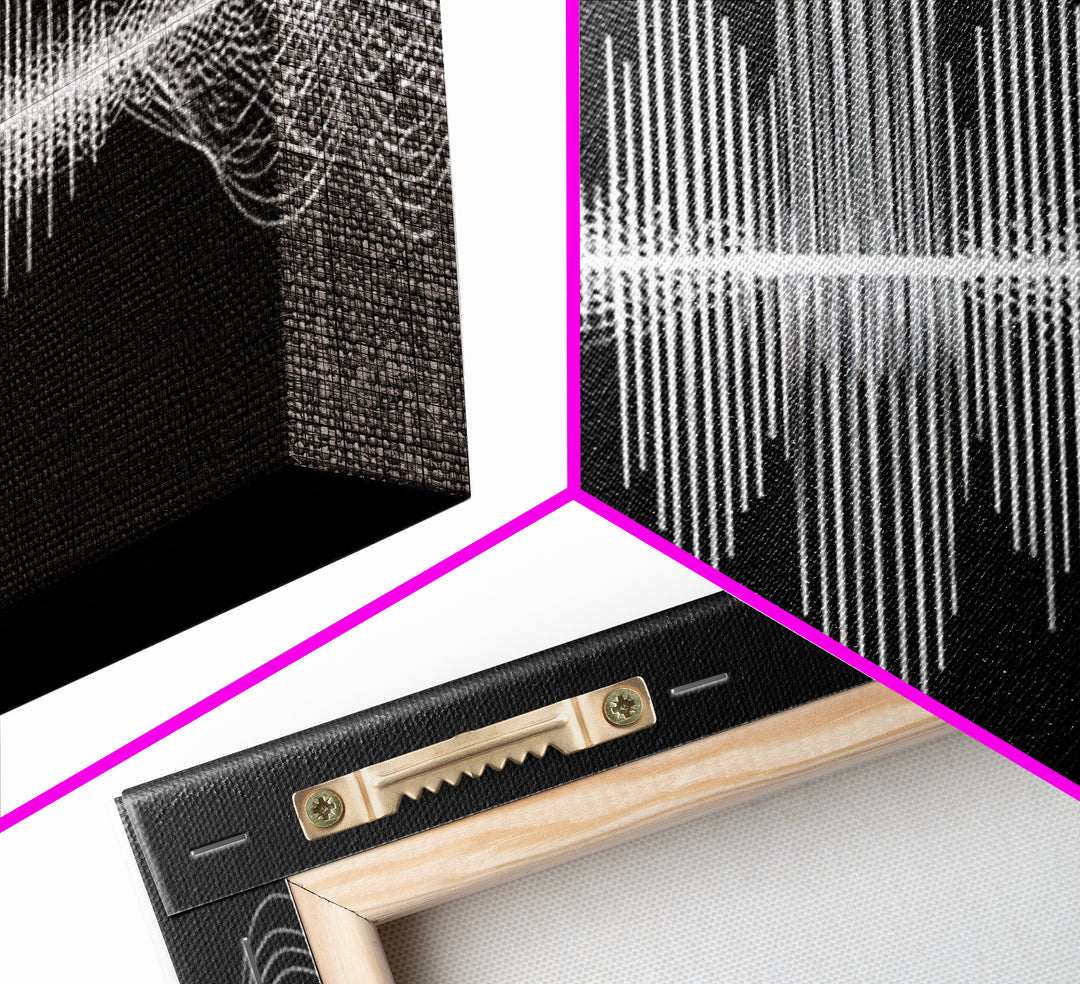 Black And White Sound Wave Wall Art, Minimal Audio Waveform, Modern Abstract Art Print, Music Studio Decor, Office Wall Decor