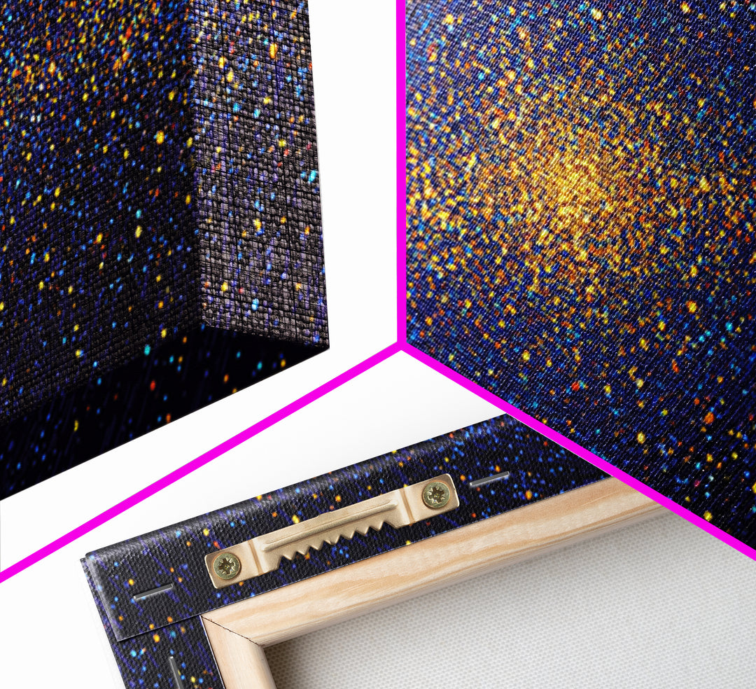 Golden Galaxy Vortex Of Stars Canvas Print, Abstract Space Wall Art, Mid Century Modern Decor, Cosmic Poster Print, Home Office Decor