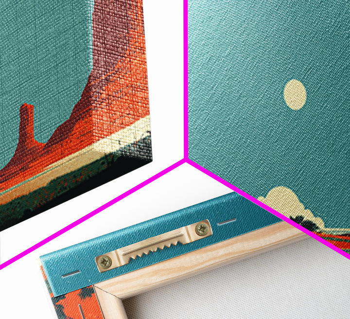 Monument Valley Rocket Lift Off Wall Art, Midcentury Modern Desert Poster, Retro Space Age Print, Southwestern Home Decor