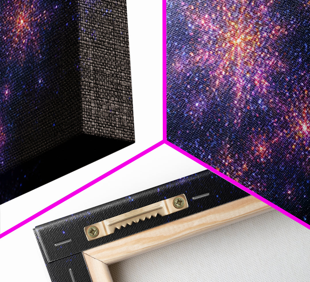 Purple Pink Starfield Galaxy Wall Art, Cosmic Retro Poster, Space Abstract Art, Modern Bedroom Decor, Dreamy Nebula Print