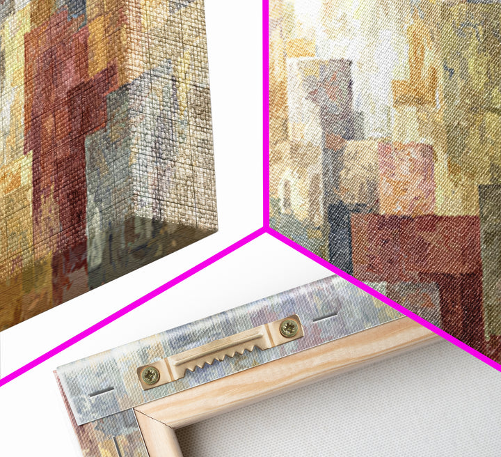 Soft Pastel Abstract City Wall Art, Modern Geometric Skyline Print, Urban Living Room Home Decor, Neutral Gallery Art Print
