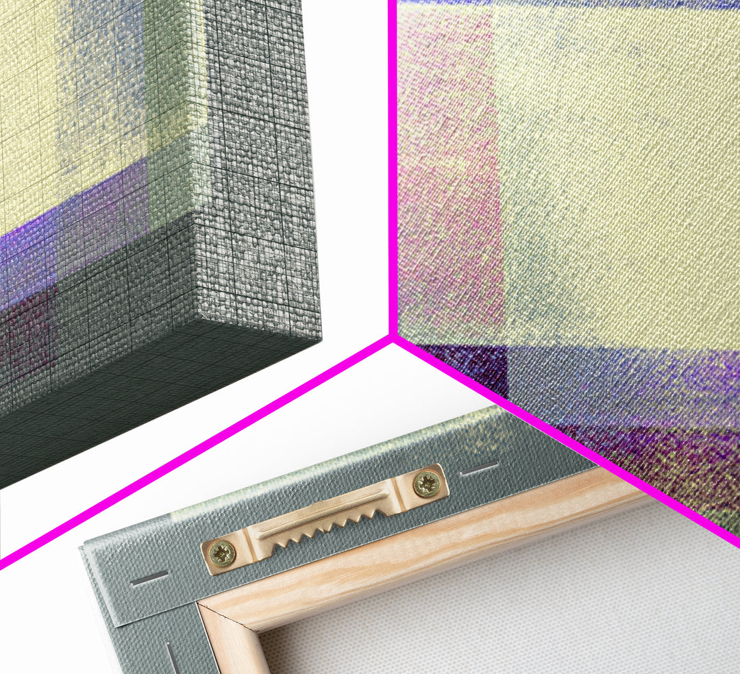 Soft Gray Magenta Geometric Rectangles Wall Art, Midcentury Modern Abstract Print, MCM Home Decor, Minimalist Office Decor