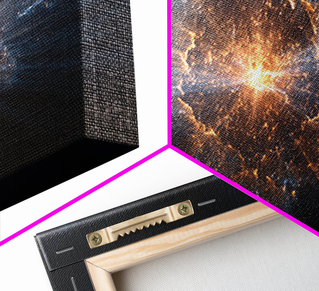 Glowing Cosmic Explosion In Deep Space Wall Art, Modern Abstract Art Print, Sci Fi Wall Decor, Digital Art For Home Office