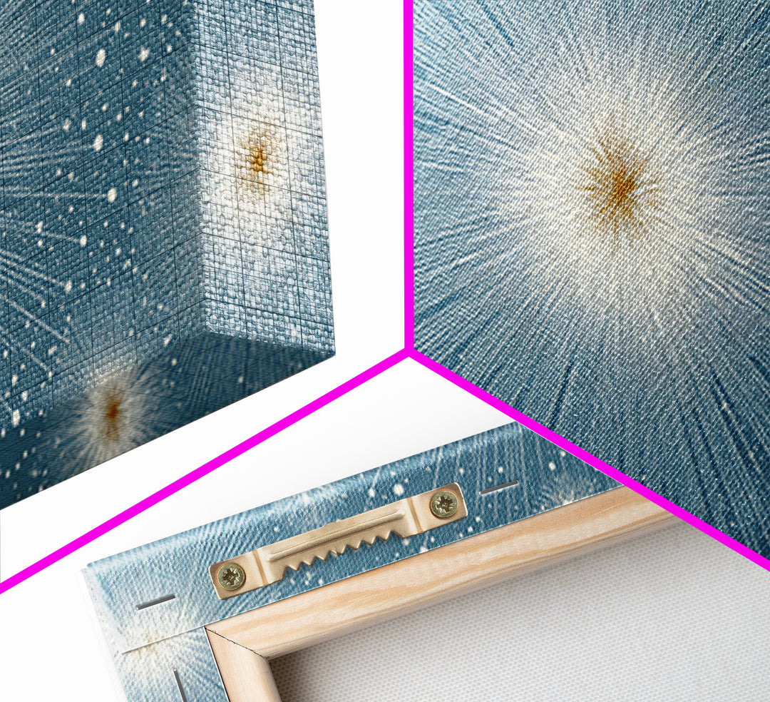 Pale Blue Star Mandala Wall Art, Symmetric Celestial Burst, Modern Abstract Art Print, Snowflake Poster, Calm Bedroom Decor