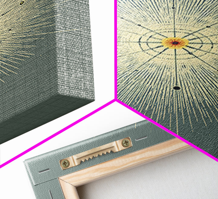 Atomic Starburst Diagram Wall Art, Midcentury Modern Abstract Sun Poster, Sage Green Geometric MCM Decor, Minimalist Print