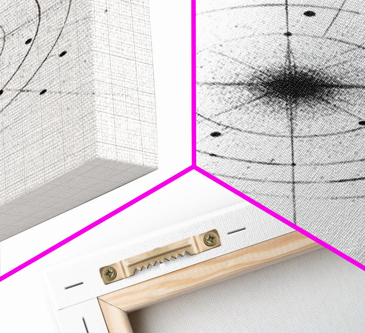 Minimal Celestial Orbit Diagram Wall Art, Black And White Abstract Geometry, Modern Art Print, Mid Century Office Decor Poster