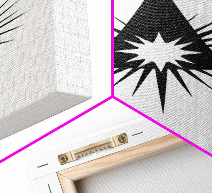 Black Triangle Starburst Wall Art, Minimal Atomic Geometry, Mid Century Modern Decor, Bold Geometric Poster Print, Scandinavian Art