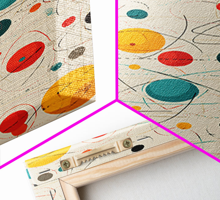 Atomic Teal Orange Planets And Orbit Lines Wall Art, Midcentury Modern Art, Retro Abstract Print, MCM Wall Decor, Modern Home Decor Gift