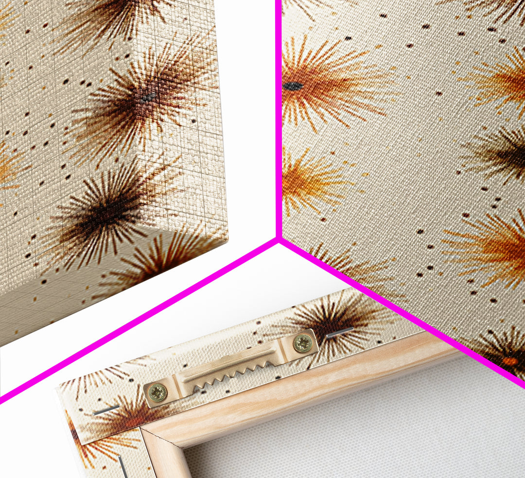 Burnt Orange Brown Atomic Starburst Wall Art, Midcentury Modern Art, Retro Abstract Print, Earth Tone MCM Wall Decor Gift