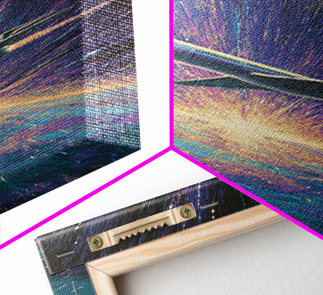 Cosmic Airplane Warp Speed Wall Art, Retro Sci Fi Travel Poster, Modern Art Print, Colorful Space Abstract Office Decor Art