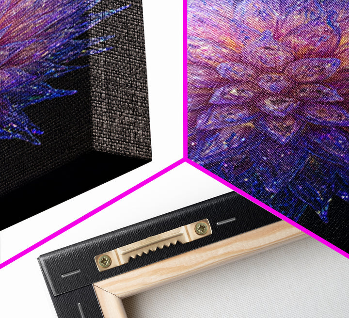 Purple Crystal Spiky Flower Wall Art, Modern Abstract Art, Colorful Wall Art, Unique Art Print, Vibrant Art Purple, Home Decor