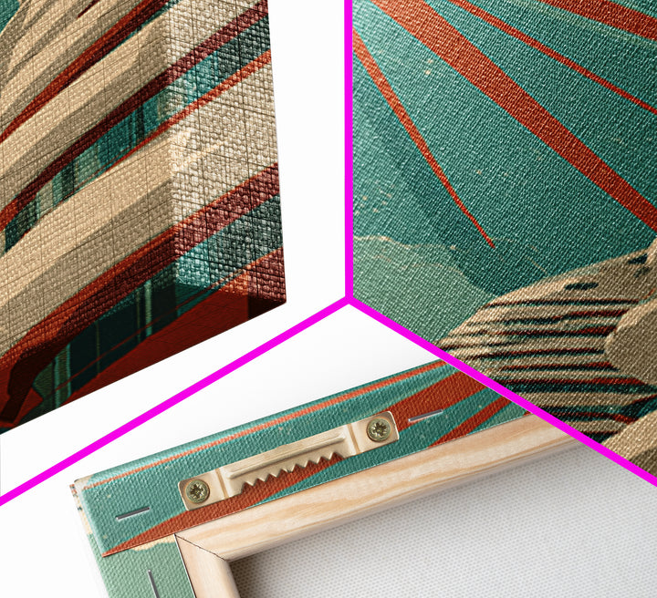 Retro Futurist Towers Wall Art, Midcentury Modern Art, Architectural Art, Palm Springs Art, Travel Poster, Teal Orange Decor