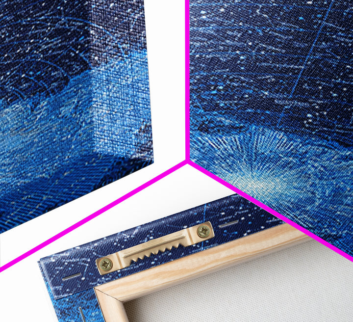 Blue Constellation Star Map Wall Art, Celestial Astronomy Poster, Space Abstract Art, Modern Digital Print, Office Decor