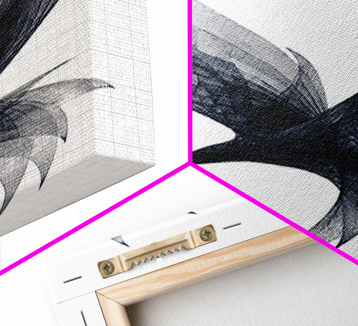 Black Wireframe Flying Bird Wall Art, Modern Abstract Art Print, Minimalist Wall Decor, Monochrome Nature Art For Bedroom